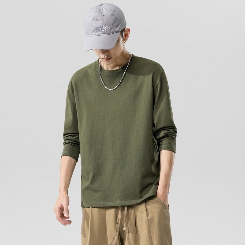 Solid Color Long Sleeve shirt Crewneck