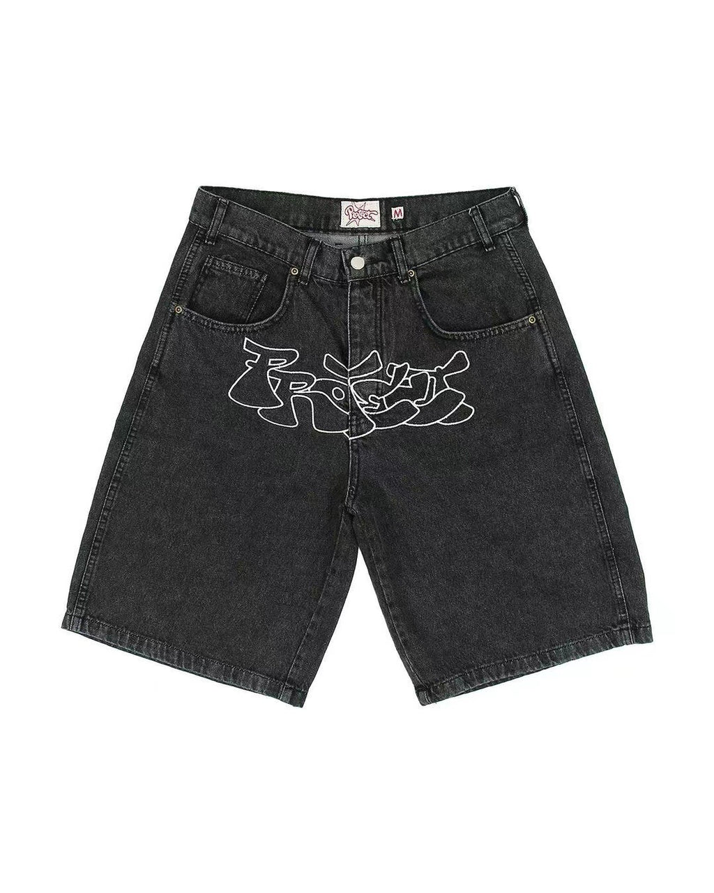 Denim Shorts Embroidery Mens
