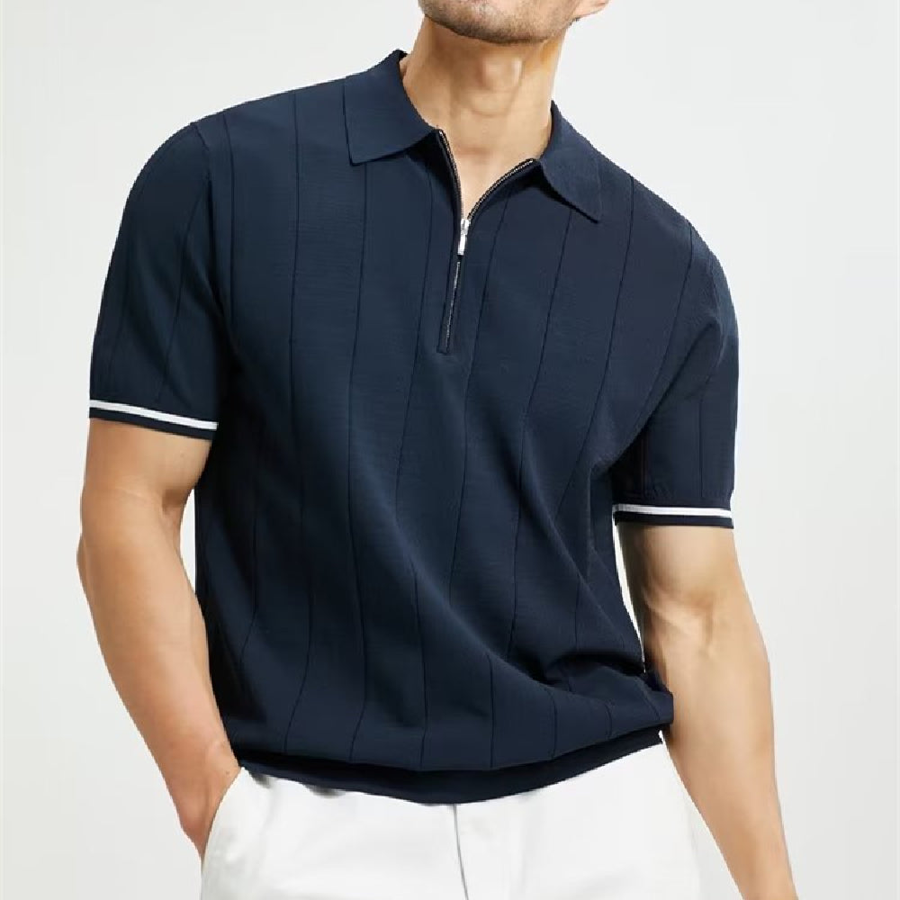 Short-sleeved Polo Shirt Summer Lapel Zipper