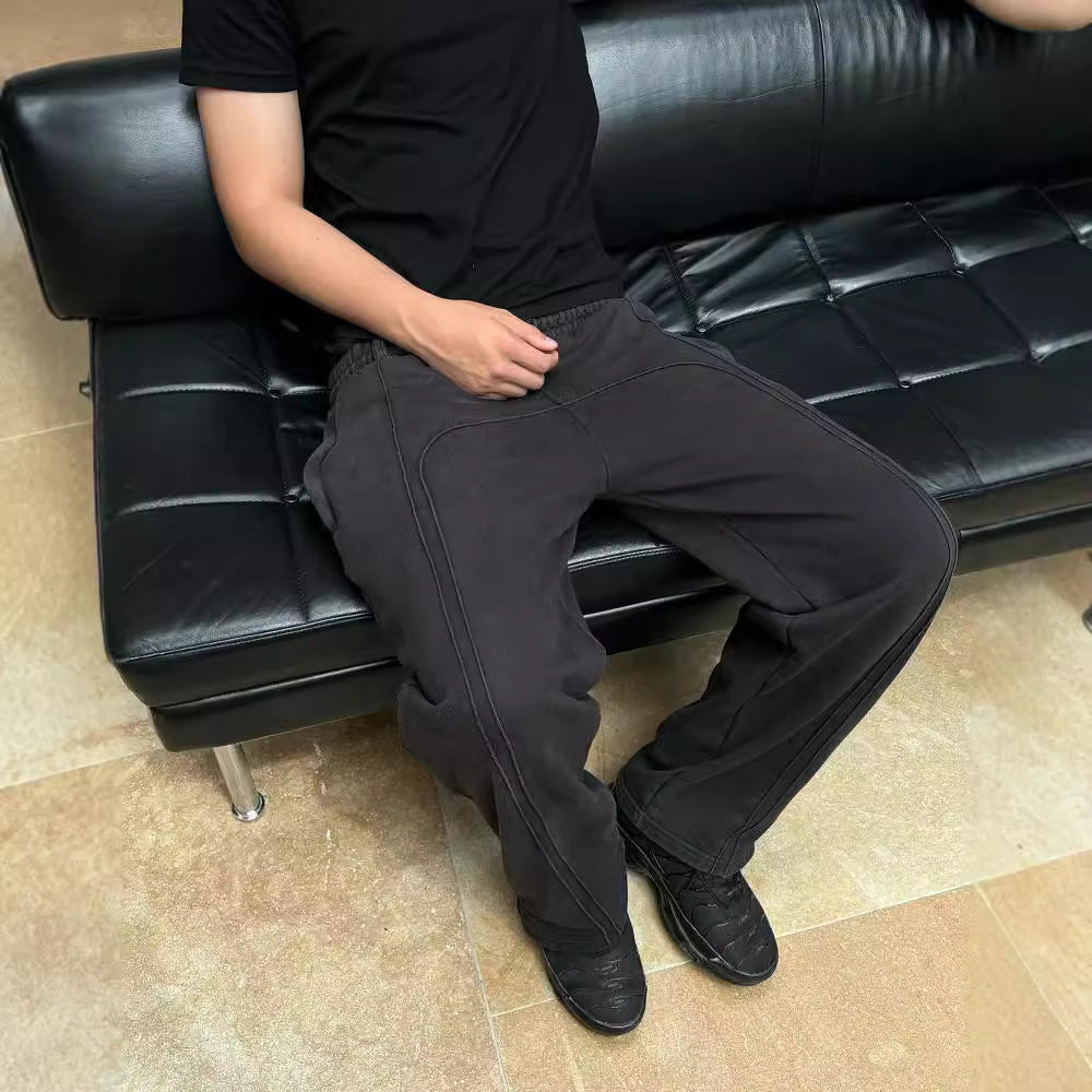 Straight Wide leg Sweatpants Men