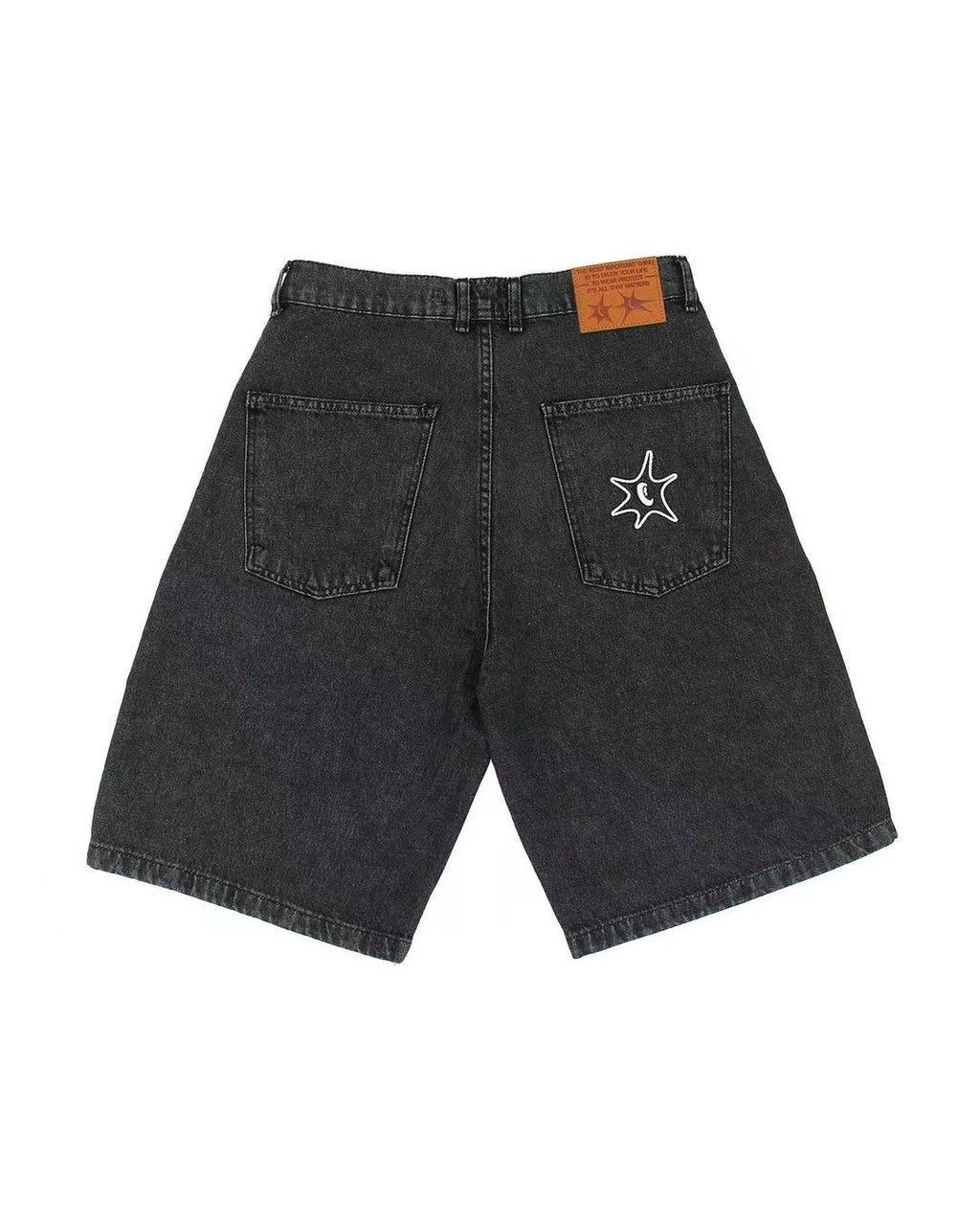 Denim Shorts Embroidery Mens