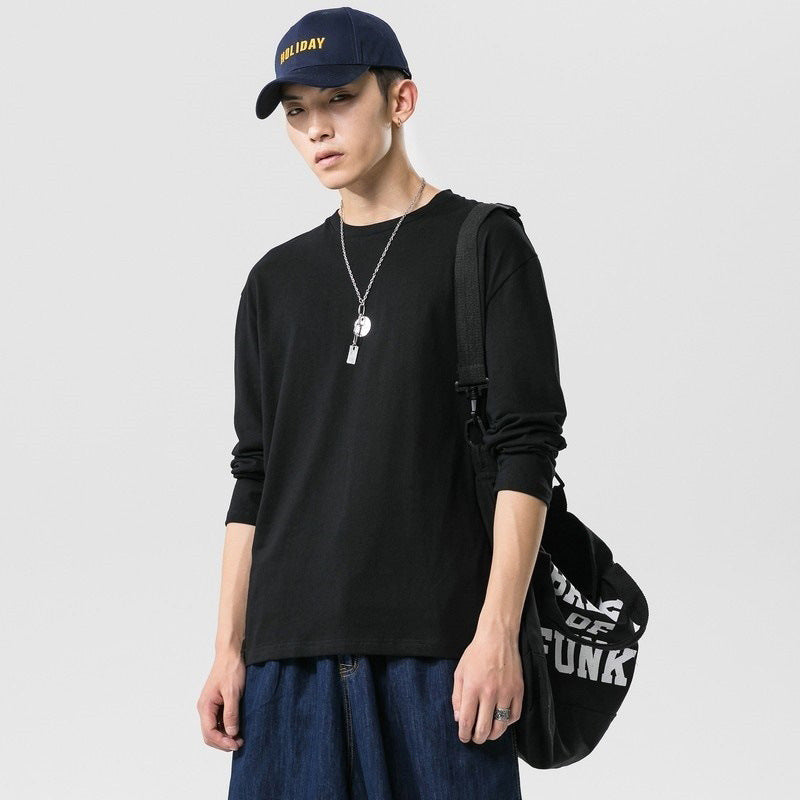 Solid Color Long Sleeve shirt Crewneck