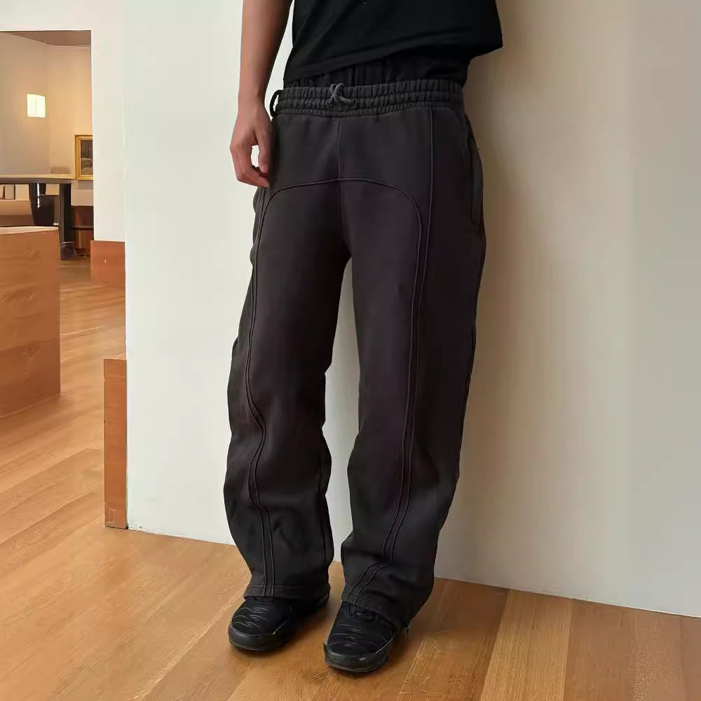 Straight Wide leg Sweatpants Men