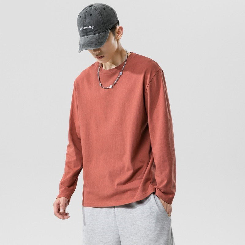 Solid Color Long Sleeve shirt Crewneck
