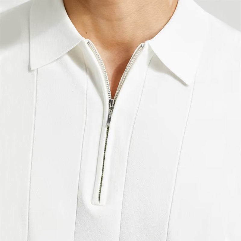 Short-sleeved Polo Shirt Summer Lapel Zipper