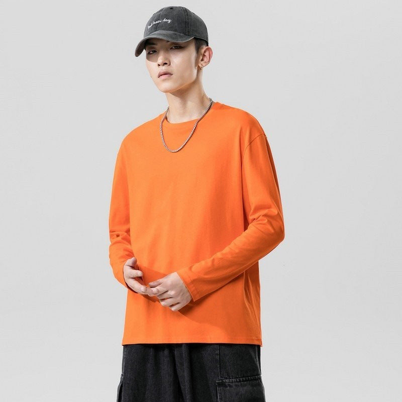 Solid Color Long Sleeve shirt Crewneck