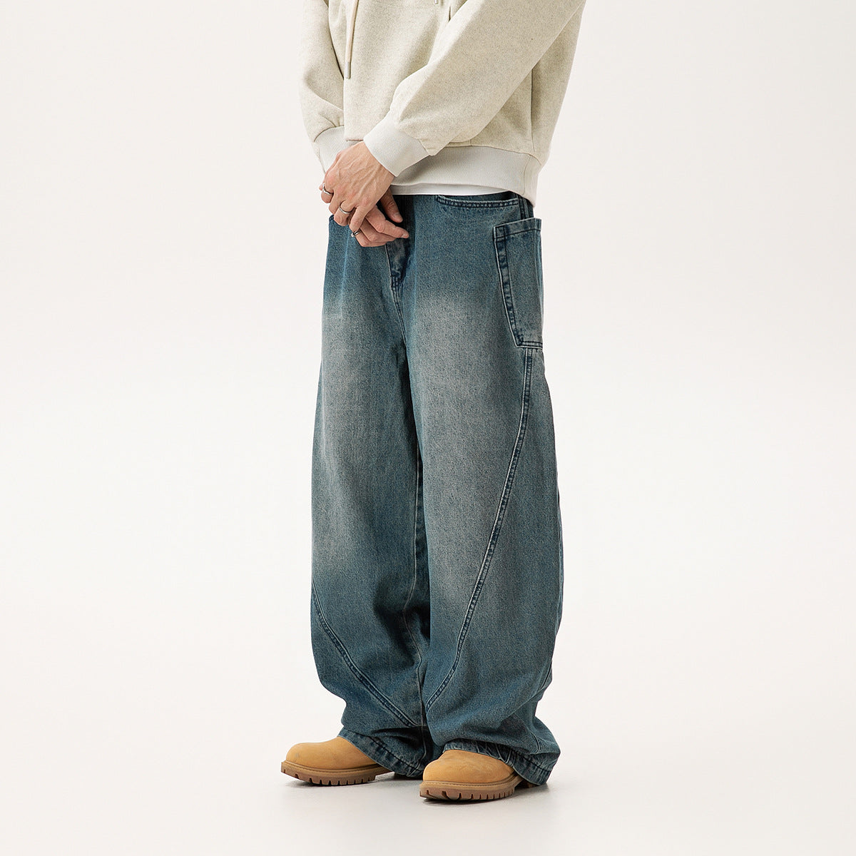 Denim Cotton Trousers Men's Loose